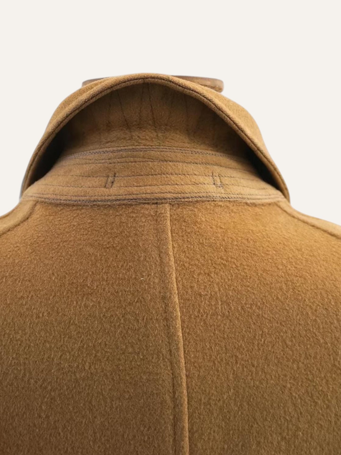 Kapa Fotiadis Pure Wool Raglan Funnel-Neck Coat in Camel