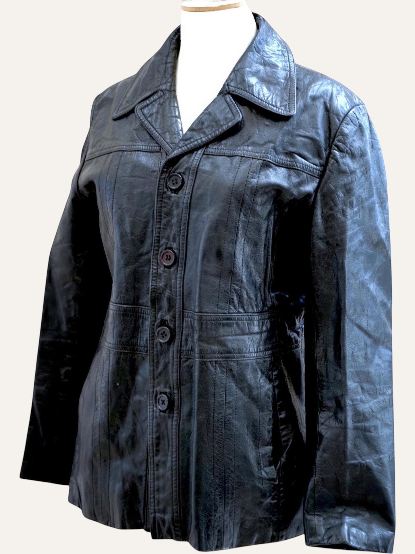 1990's Slim Fit Genuine Leather Jacket