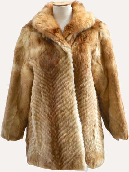 Gaewolf Exclusive Chevron-Cut Fox Fur Coat