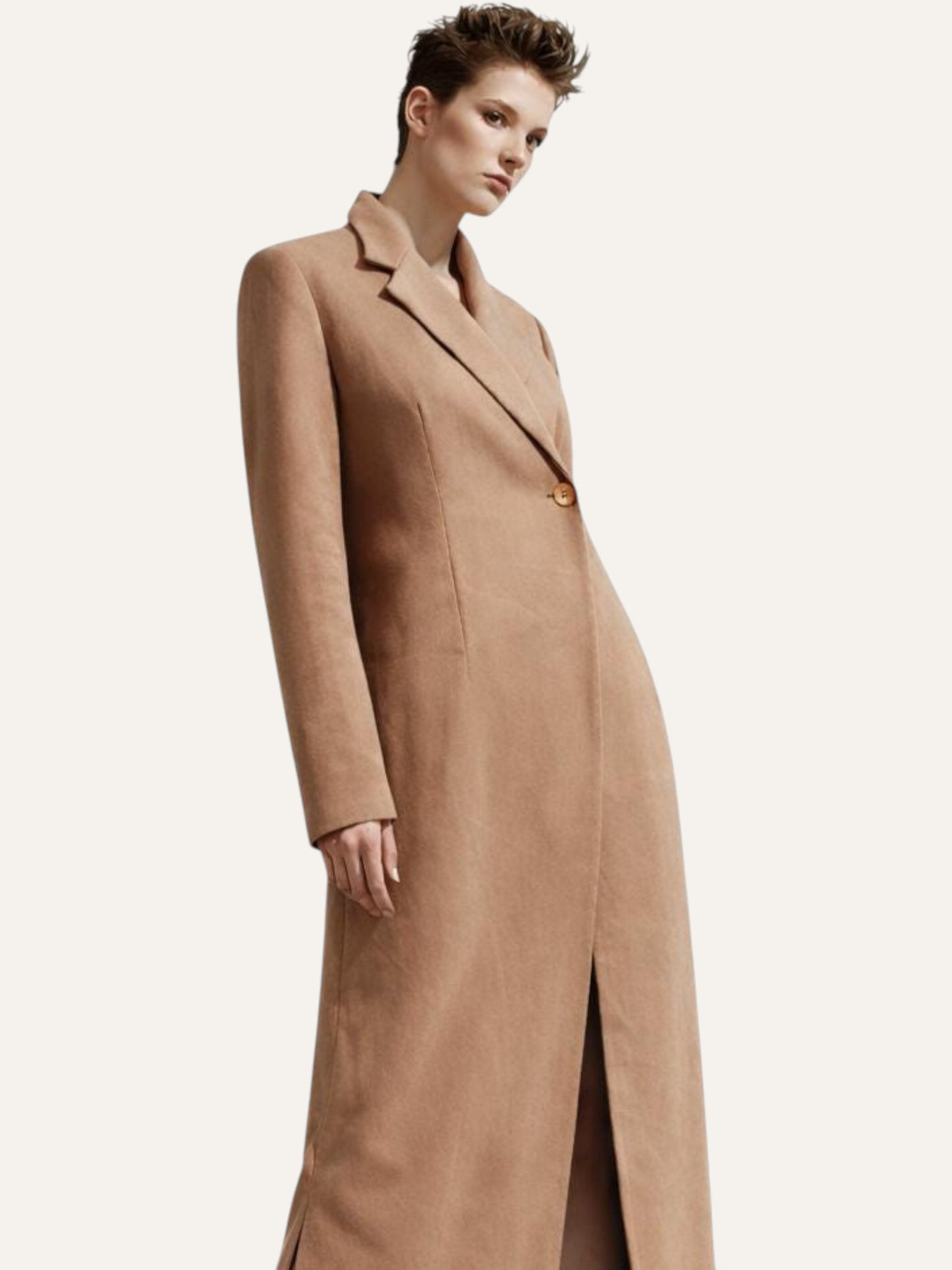 Gianni Versace Istante Vintage Maxi Coat in Sand