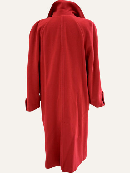 Double Breasted Passion Red Wool Coat