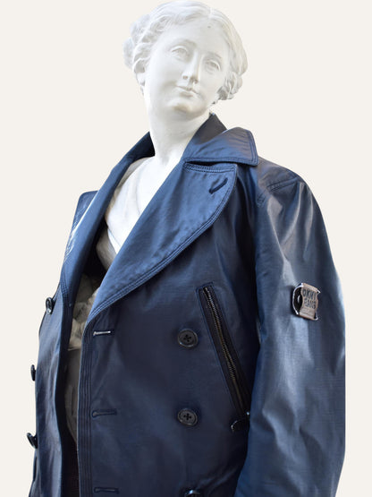 DKNY Jeans Textured Leather-Look Trench Jacket