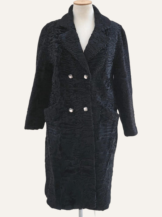 Swakara Fur Double Breasted Coat