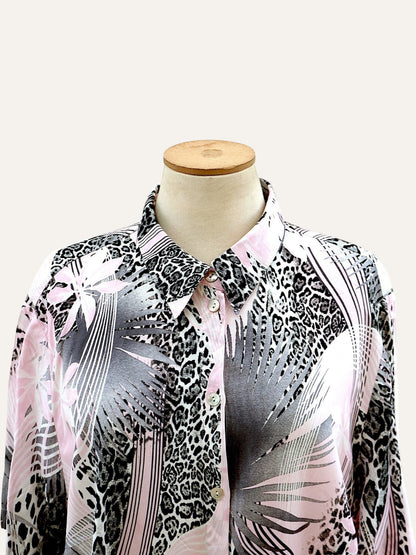 Vintage Tropical Leopard Print Shirt
