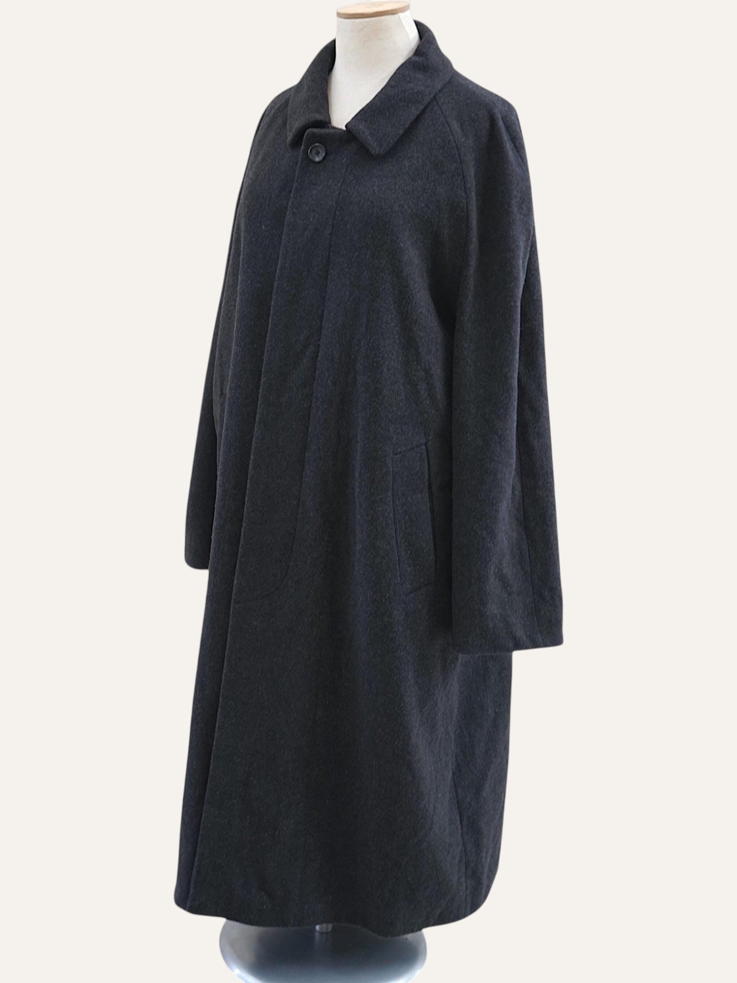 Charcoal Raglan Wool Coat