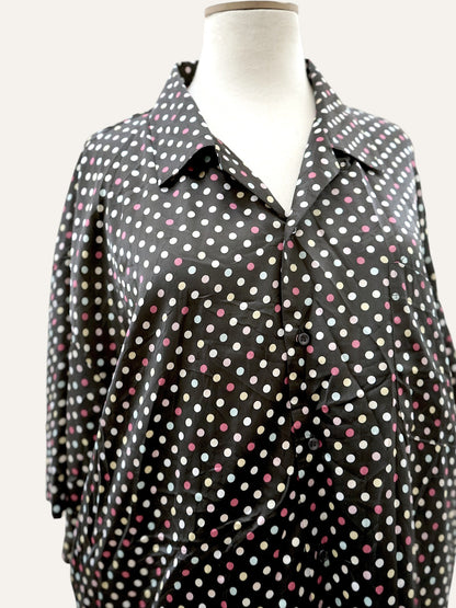 Vintage Satin Polka Dot Shirt