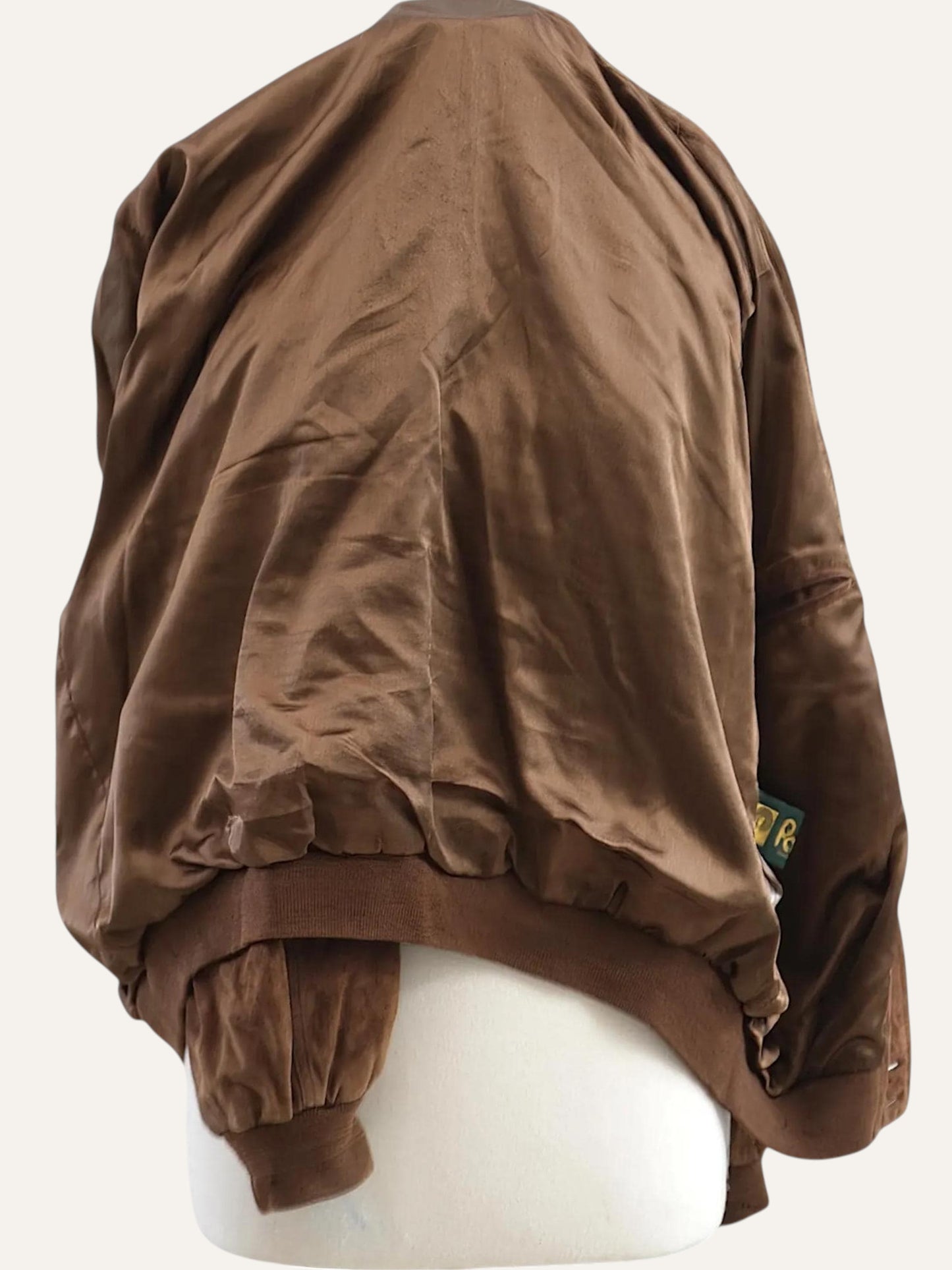 Suede Leather Field Bomber in Tobacco