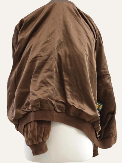 Suede Leather Field Bomber in Tobacco