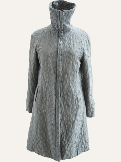 Armani Collezioni Chevron-Quilted A-Line Coat