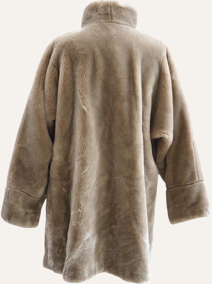 Lucien Daville Paris Sheared Fur Oversized Coat
