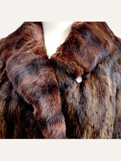 Artisan Dual-Tone Real Fur Swing Coat