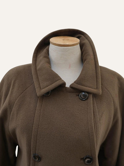 Wool Double-Breasted Raglan Coat