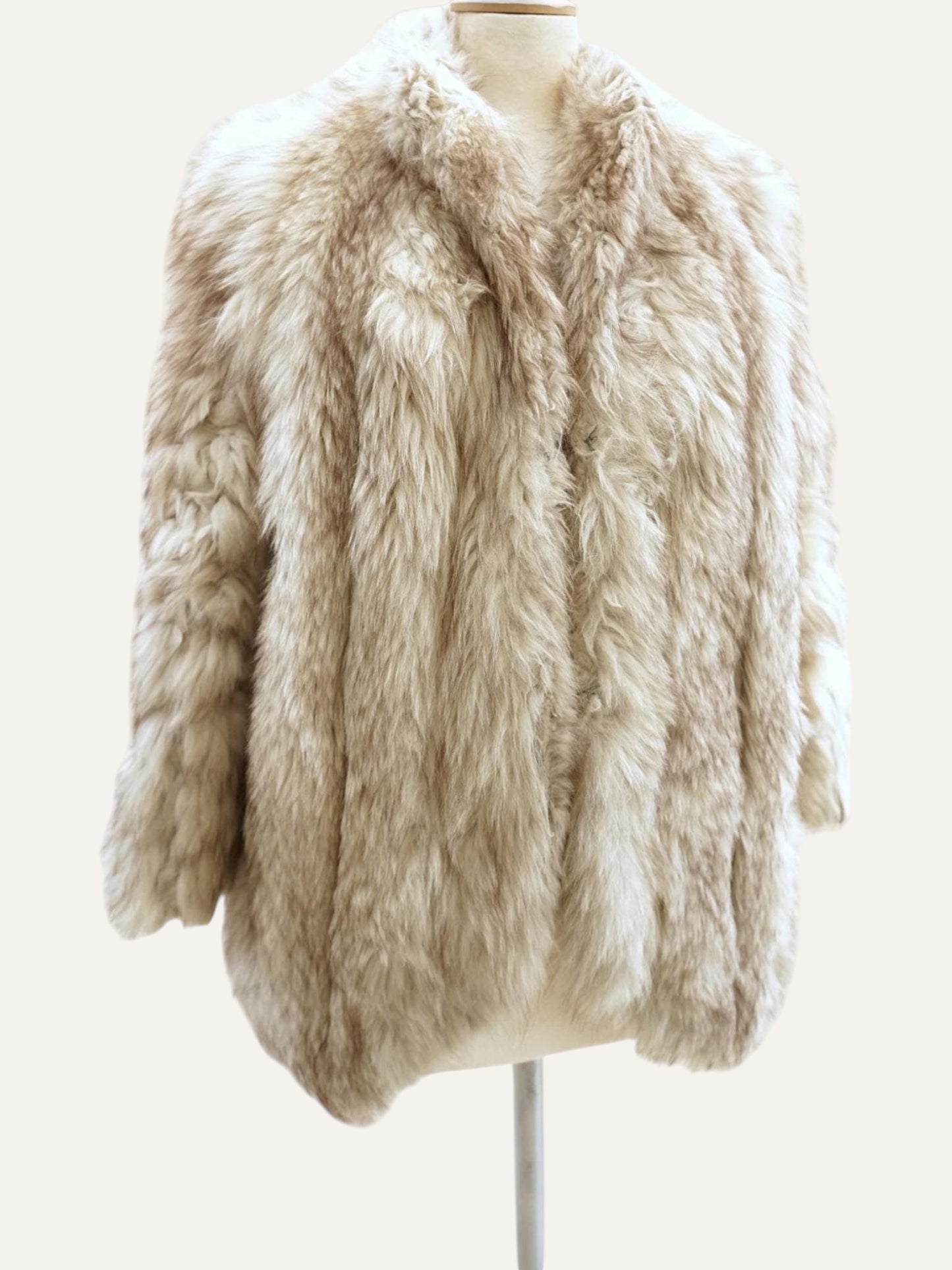 Ivory White Real Fur Coat