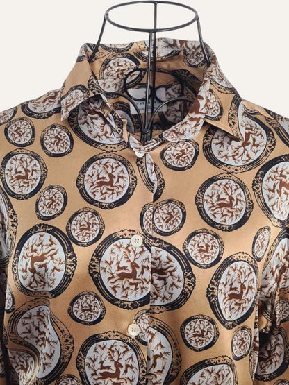 Pure Silk Medallion Print Shirt