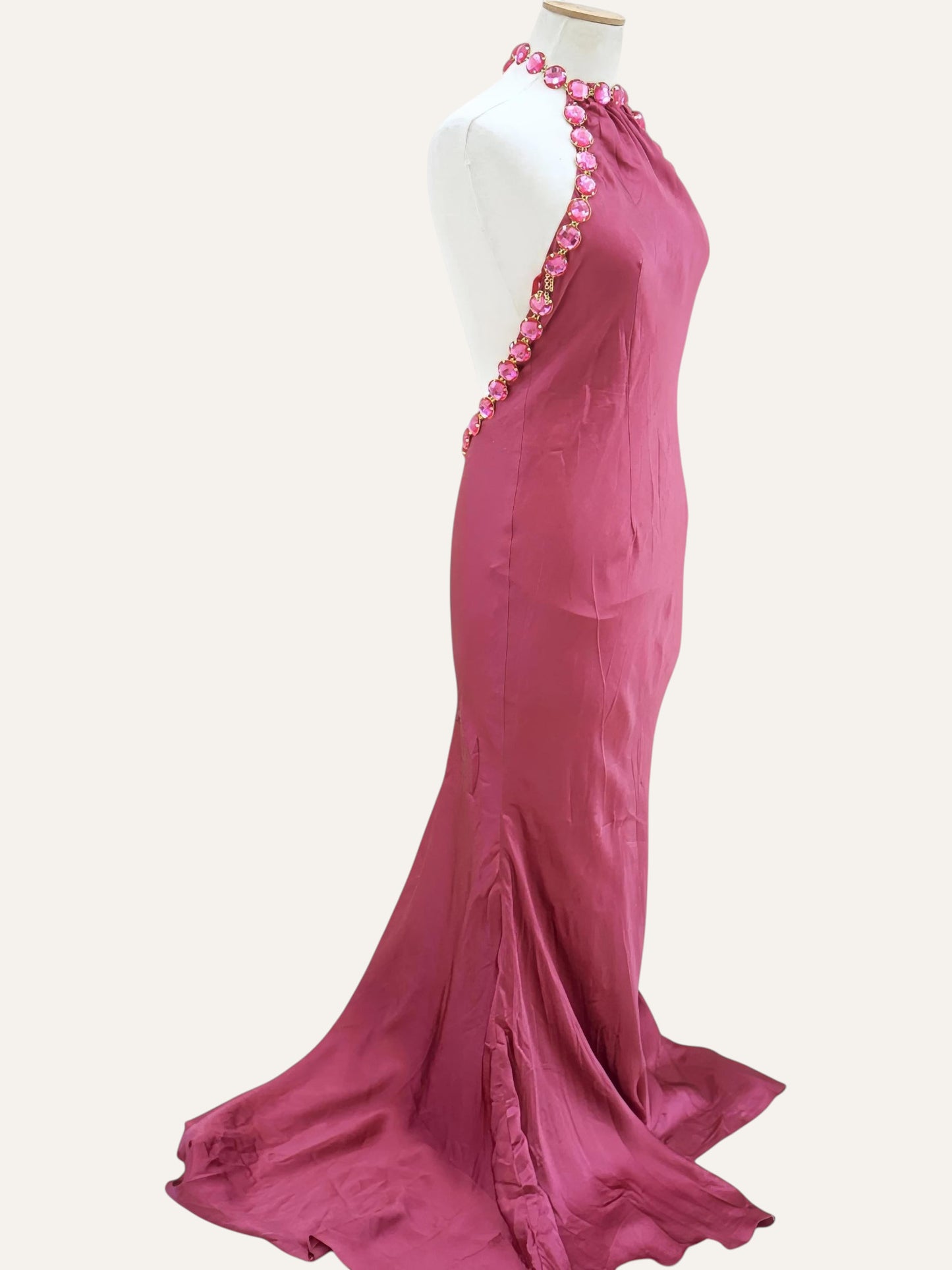 Pure Silk Halter Mermaid Gown