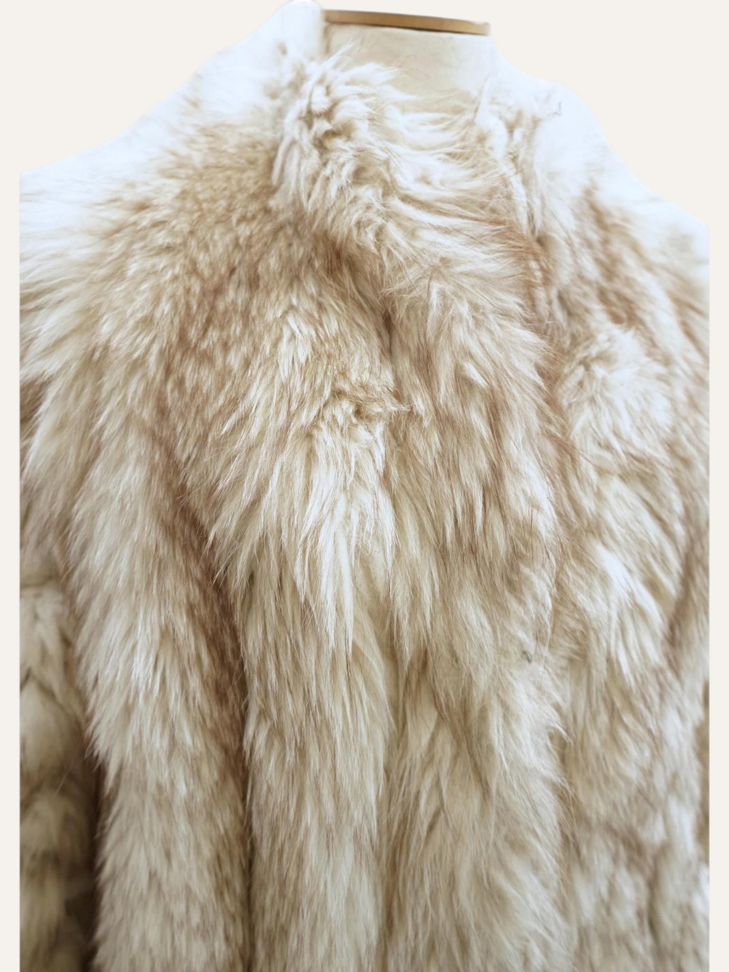 Ivory White Real Fur Coat