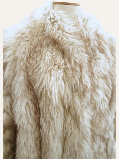 Ivory White Real Fur Coat