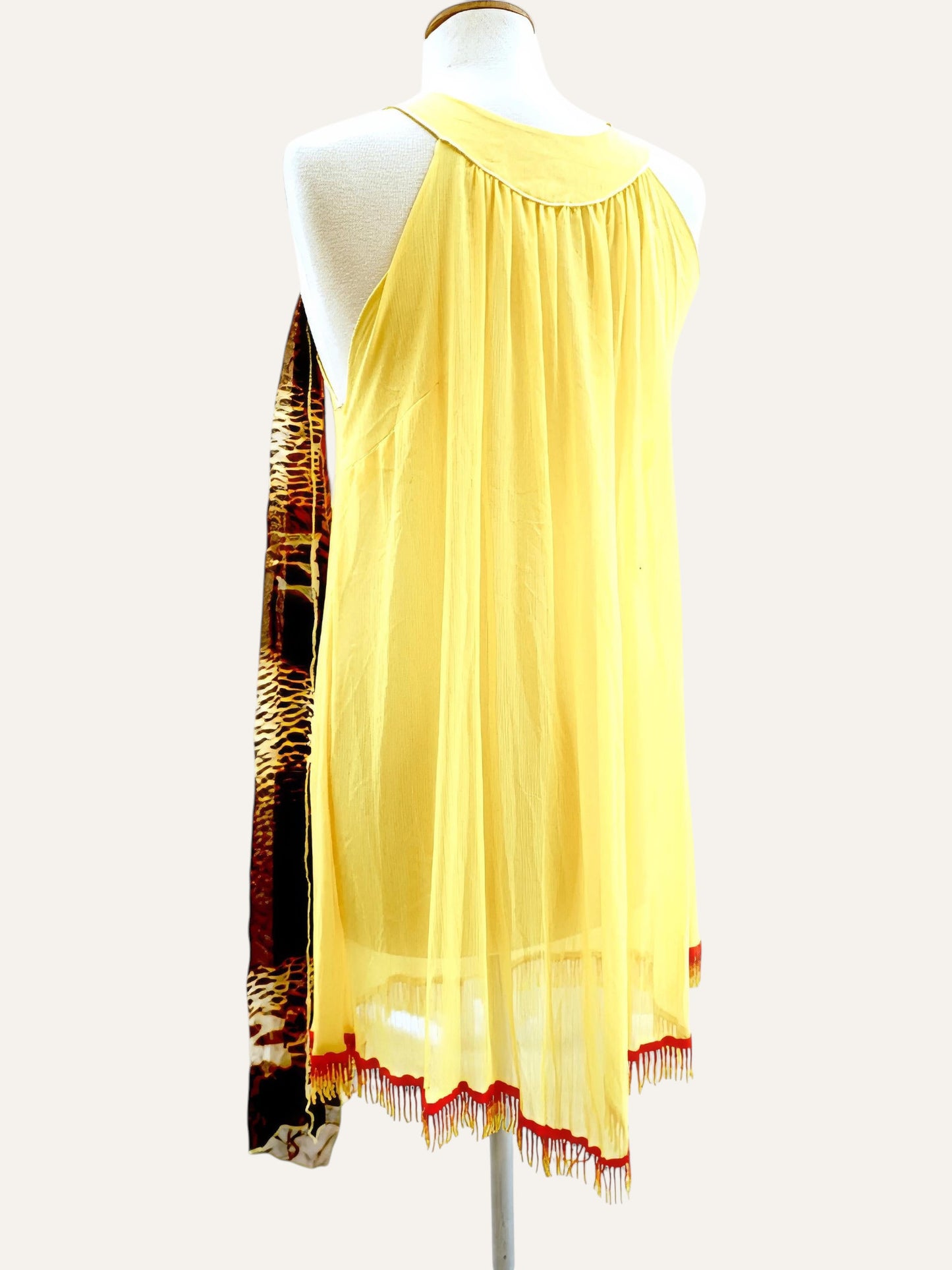 Boho Chiffon Fringe Midi Dress