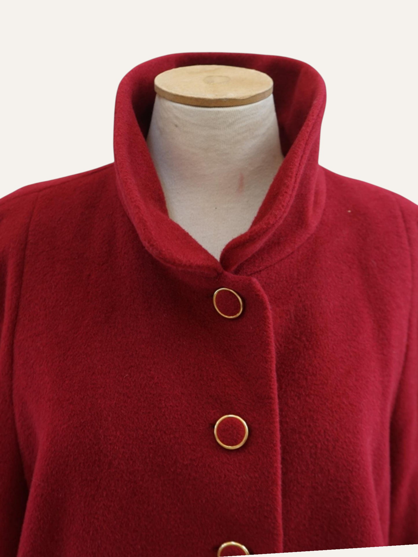 Crimson Mohair & Wool Princess Coat
