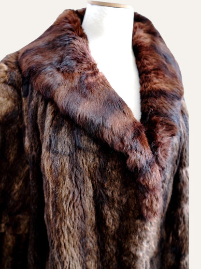 Artisan Dual-Tone Real Fur Swing Coat