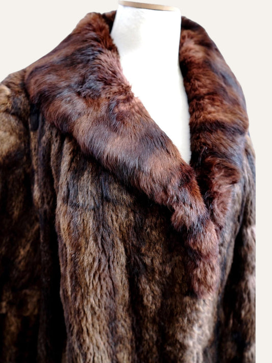 Artisan Dual-Tone Real Fur Swing Coat