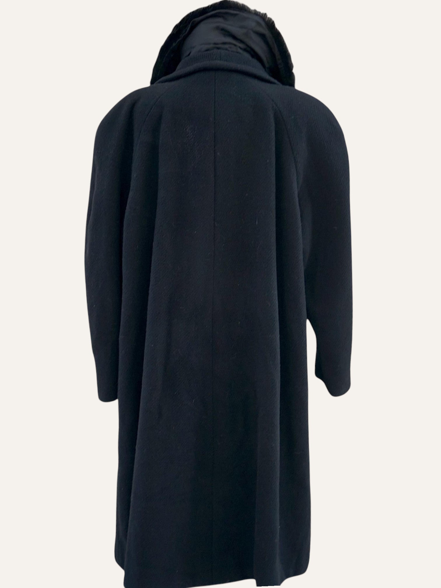 Lancetti black wool overcoat, full length