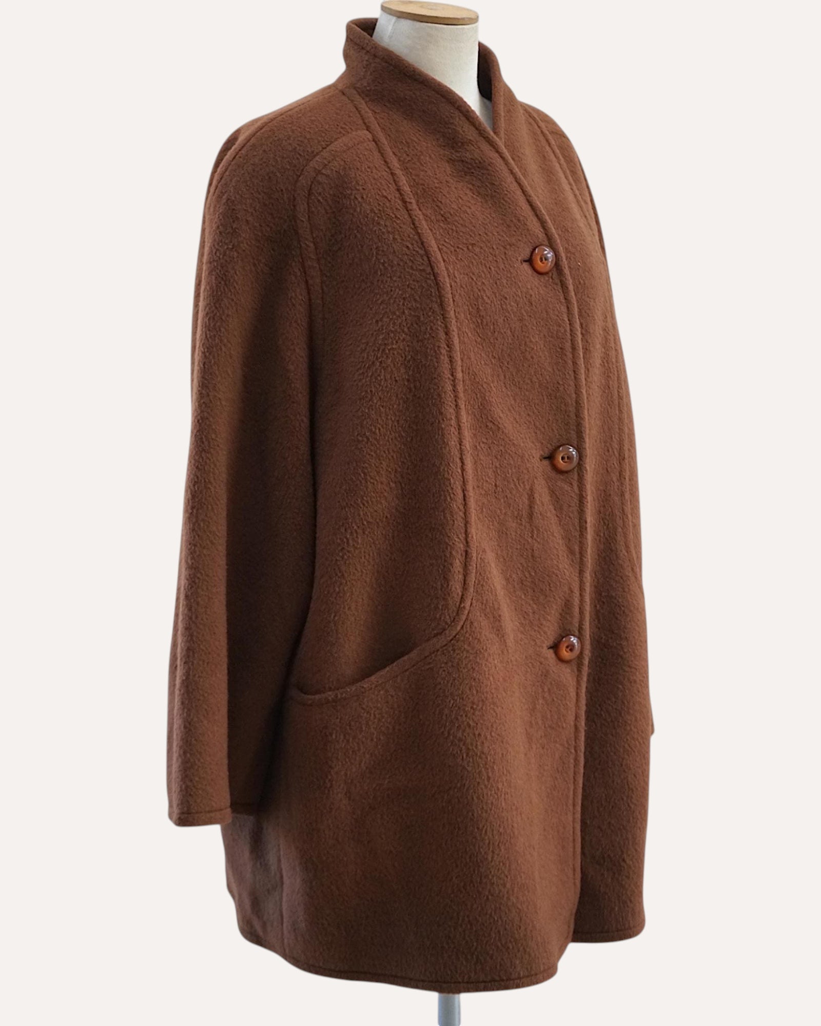 Alpaca mohair wool coat, fabric texture