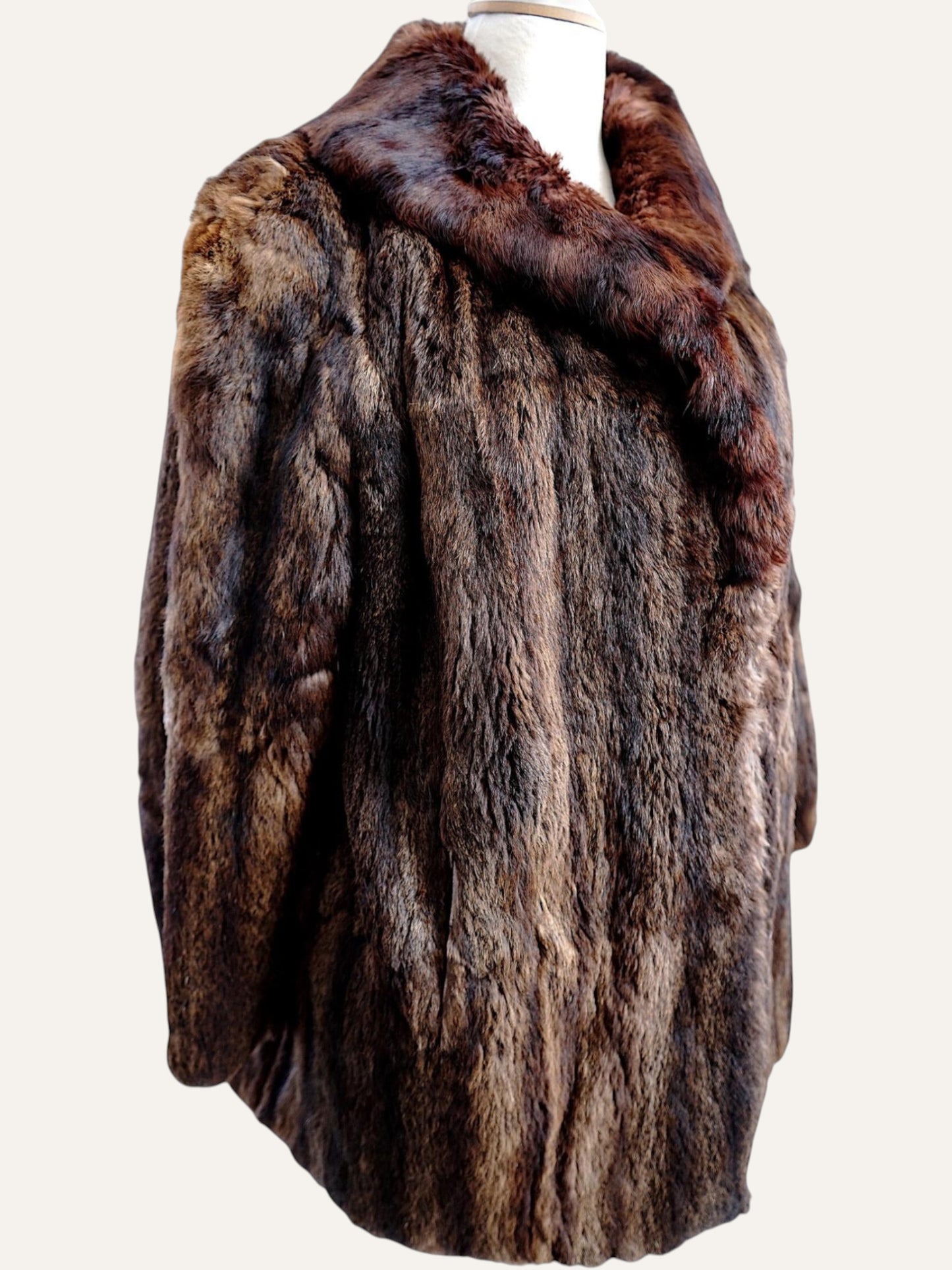 Artisan Dual-Tone Real Fur Swing Coat