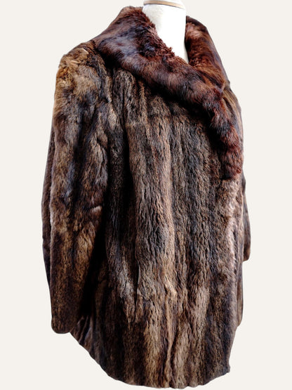 Artisan Dual-Tone Real Fur Swing Coat