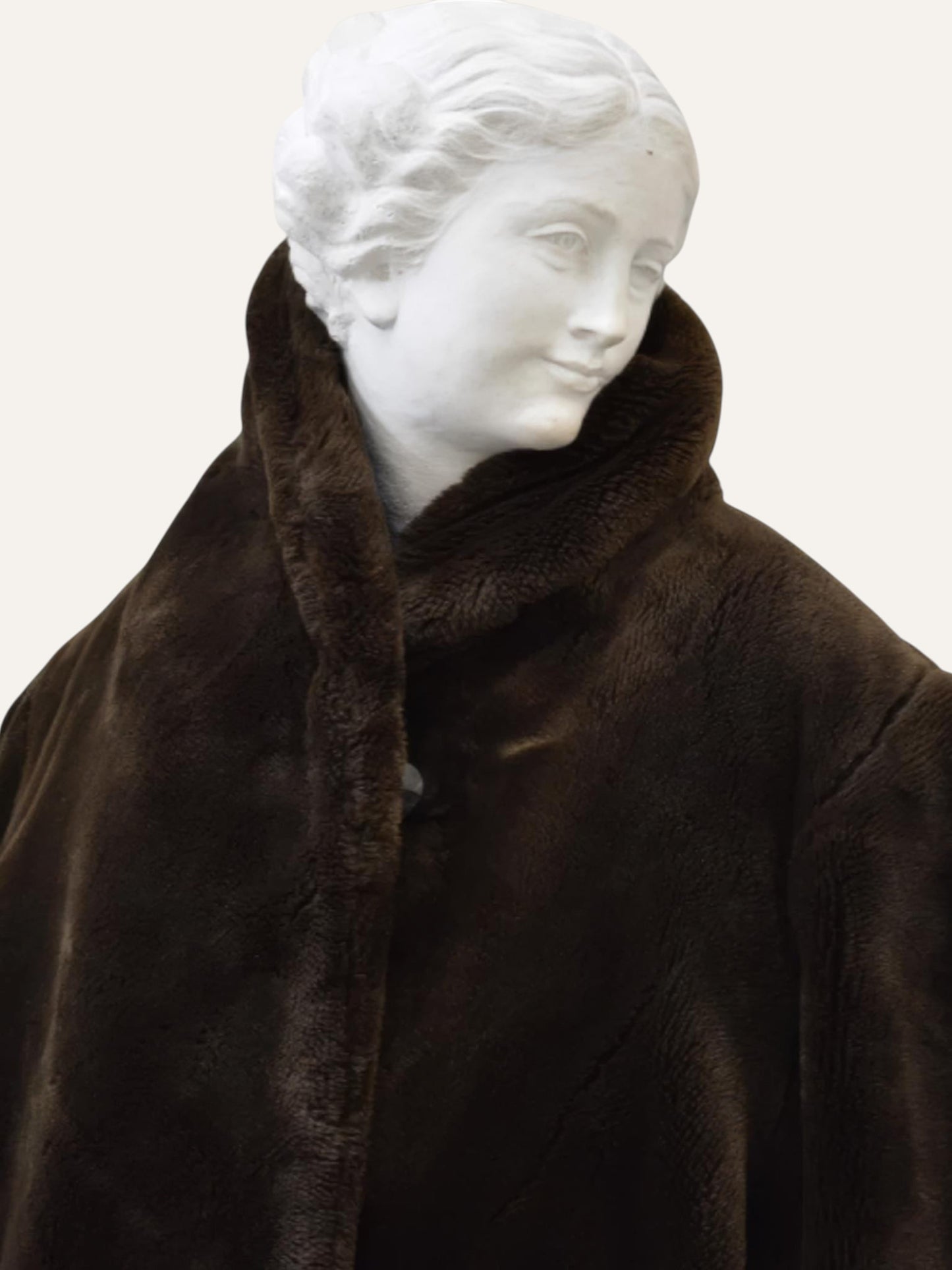 Sheared Faux Fur Maxi Coat in Forest Green