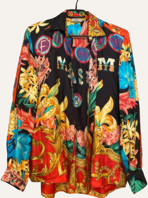 Atelier Versace Silk Miami Flambe Shirt