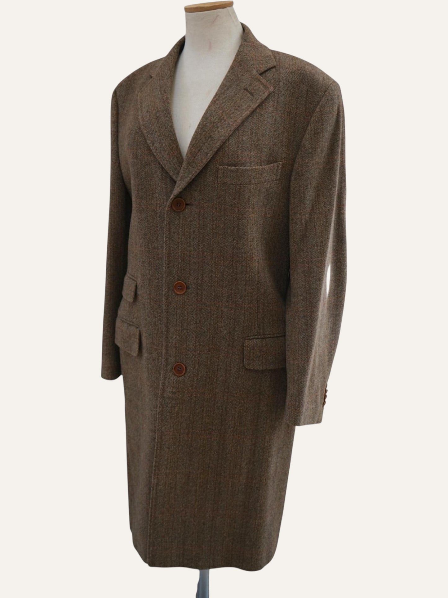 Cantarelli for Brian & Barry Herringbone Tweed Coat