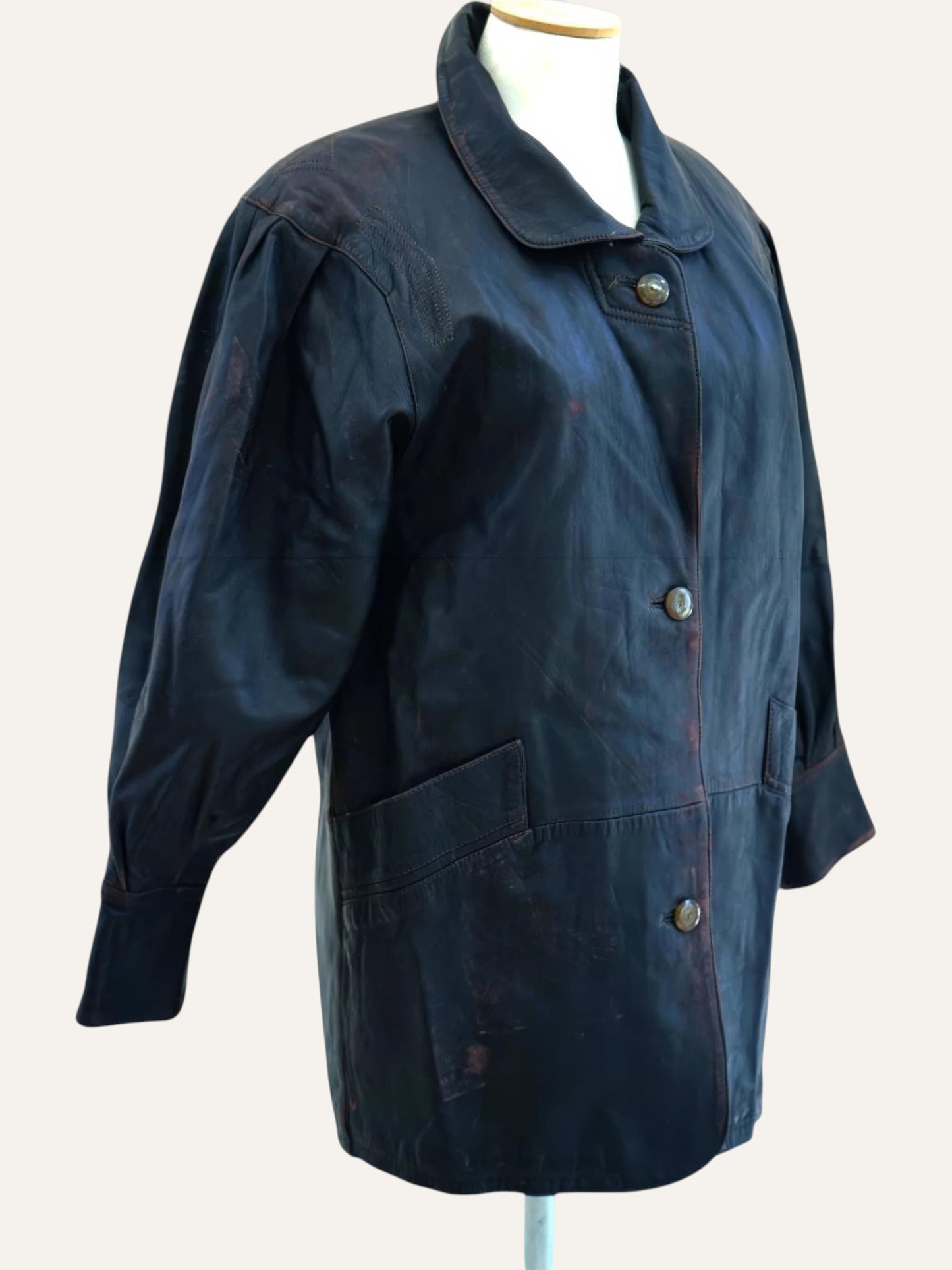 Distressed Lamb Leather Coat