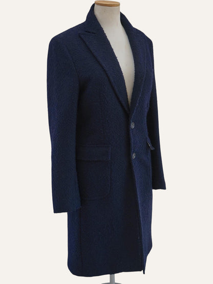 Gianni Feraud Bouclé Midnight Wool Coat
