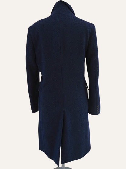 Gianni Feraud Bouclé Midnight Wool Coat