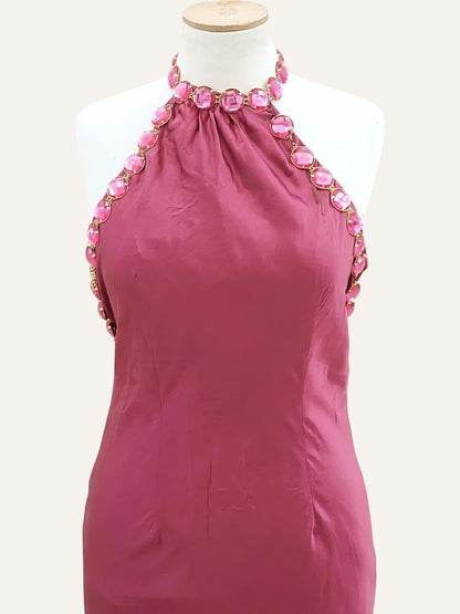 Pure Silk Halter Mermaid Gown
