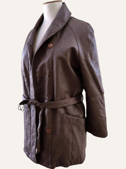 Y2K Wrap Leather Coat