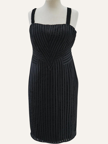 Detlef Mandel Avantgarde Pleated Crystal Strap Dress