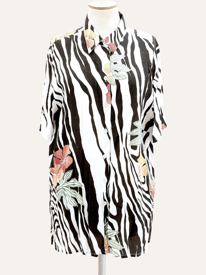 Zebra & Floral Print Shirt