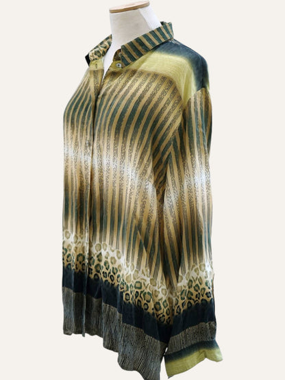 Y2K Leopard Print Cotton Shirt