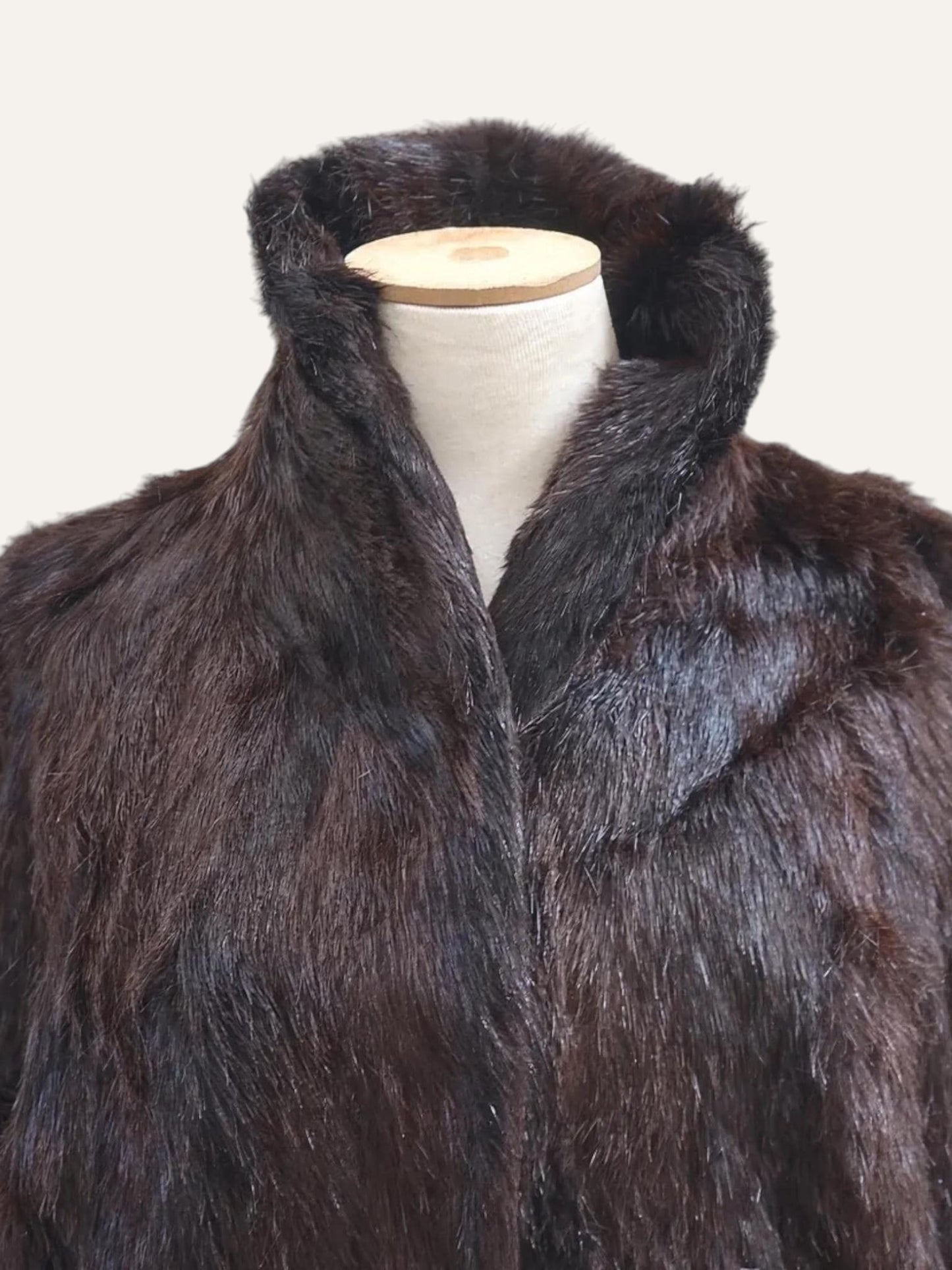 Dark Mahogany Fur Maxi Coat