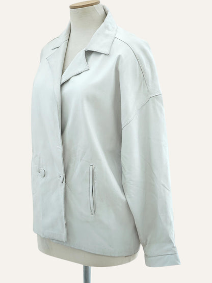 Lamb Nappa Double-Breasted Leather Jacket
