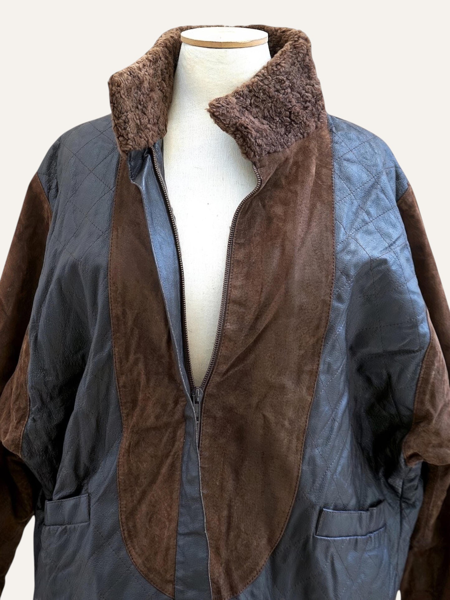 Leather & Suede Dual-Texture Jacket