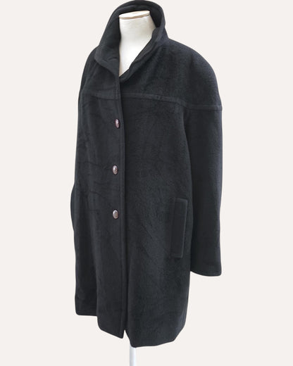 Alpaca & Wool Oversized Funnel-Neck Coat