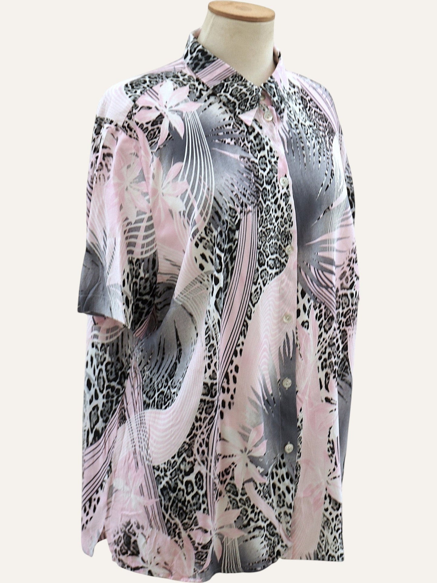 Vintage Tropical Leopard Print Shirt