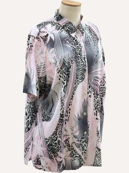 Vintage Tropical Leopard Print Shirt
