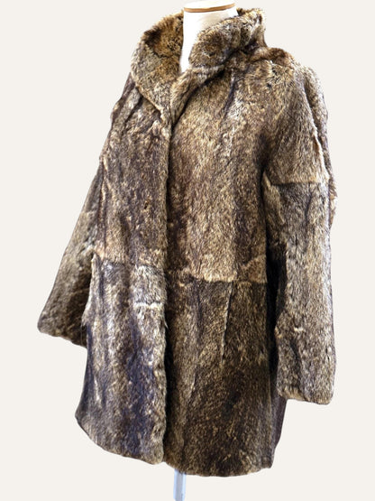 Artisan Long Hair Fur Patchwork Coat