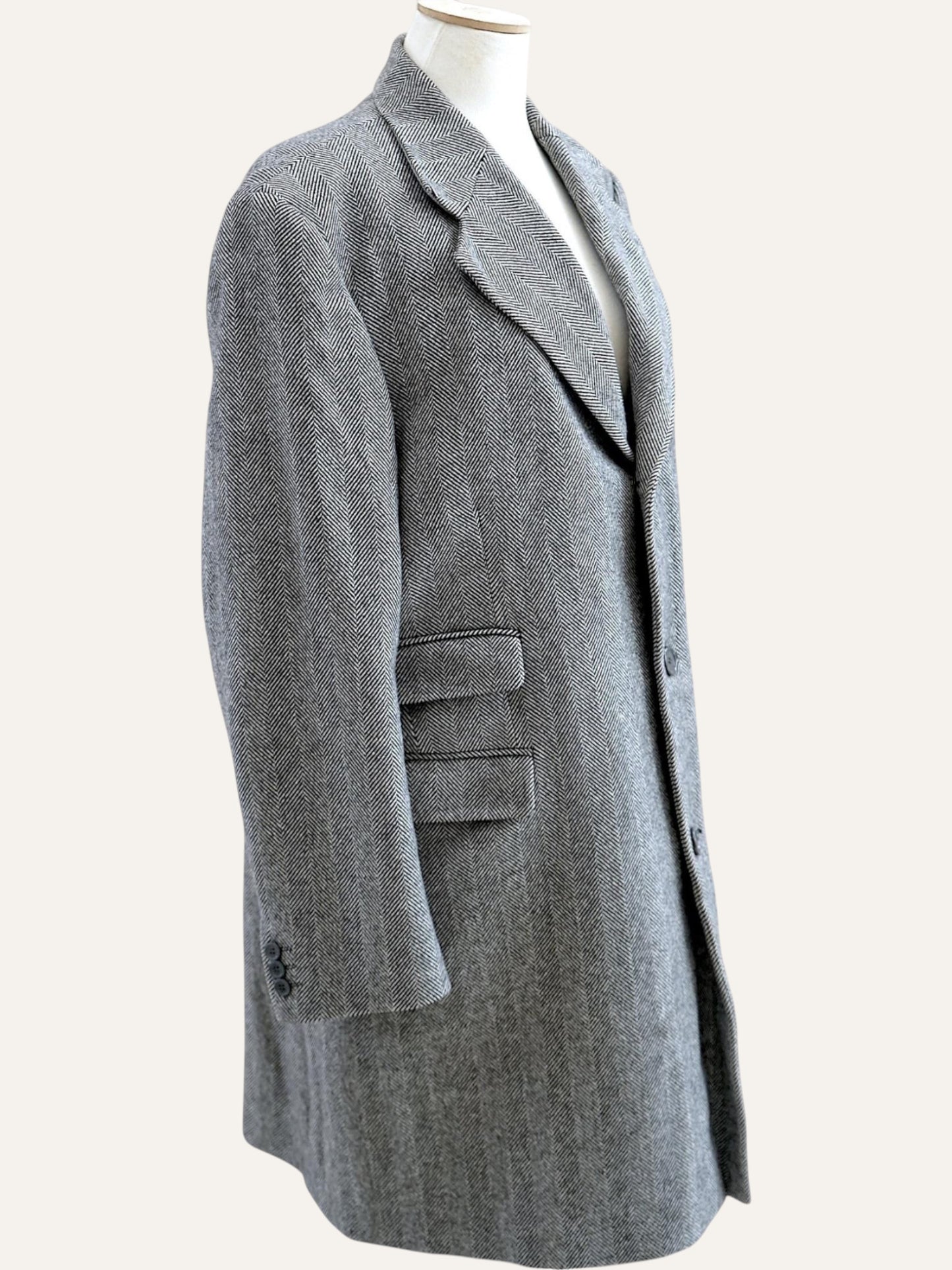 Ethomas Cashmere & Wool Herringbone Coat