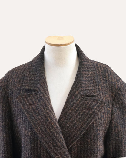 Tandini Ribbed Stripe Wool Coat