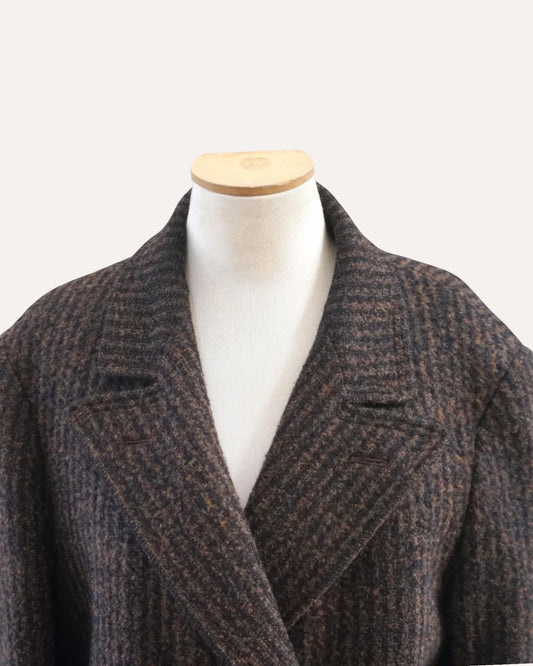 Tandini Ribbed Stripe Wool Coat